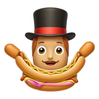 hotdog wearing tophat sticker