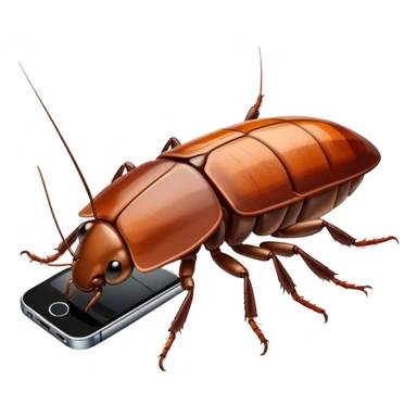 cockroach with an iphone sticker