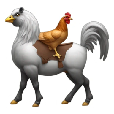 Poule sur mouton sur cheval sur ours sticker