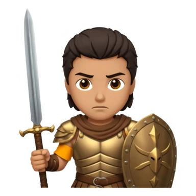 Gladiator with dark hair and dual swords sticker