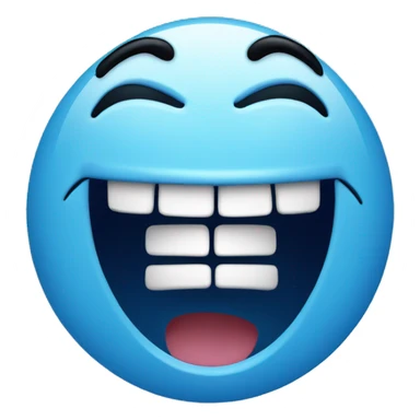 Blue laughing emoji  sticker