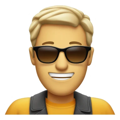 a man drinking coffee giving thumbs up wearing sunglasses sticker