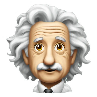 Albert Einstein and unicorn clipart style ghibi style sticker