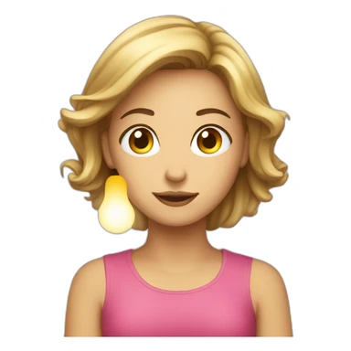 Girl-thinking-Bulb-light sticker