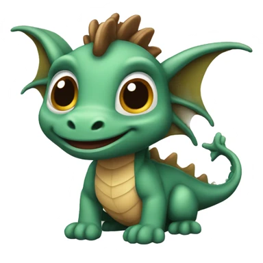 Petit dragon marron tout mignon sticker