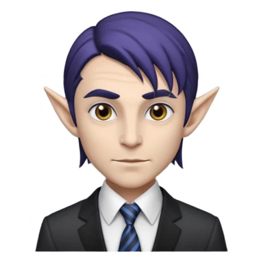 dark elf with tie, business sticker