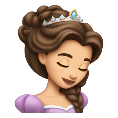 Sleeping brunette beauty princess Disney sticker