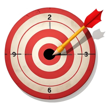A target or bullseye with a painful face, representing a business pain point sticker