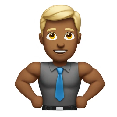 teacher with muscles pointing sticker