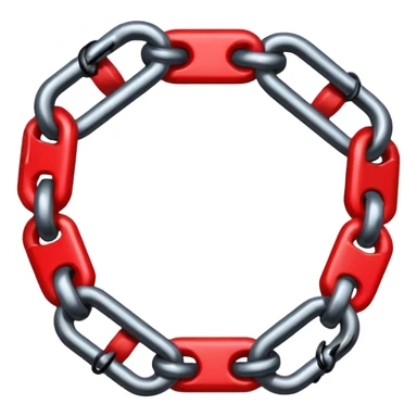 iOS sticker, broken chain, black links, red break, minimal sticker