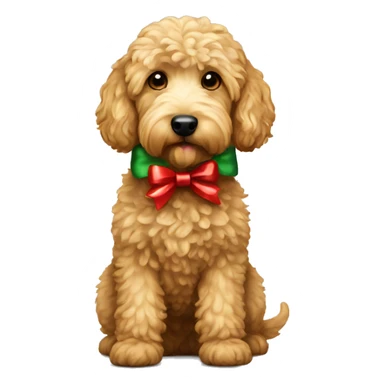 Golden doodle with christmas bow sticker