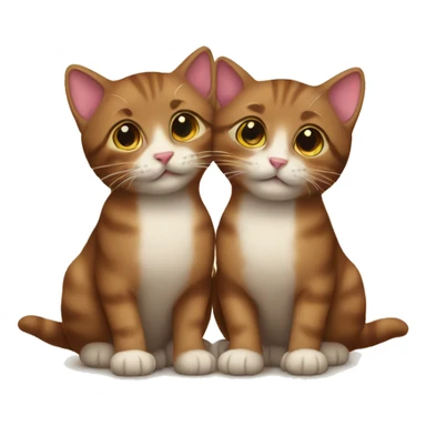 Two brown kittens in love  sticker
