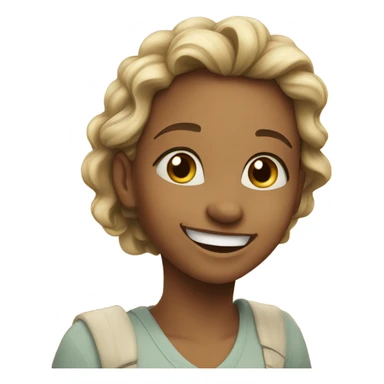 happy girl in home sticker