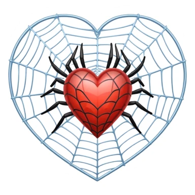 La tela de araña en vuelta en un corazón  sticker