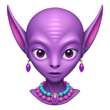 alien living in desert, pink/purple colorful, accessories, just face  sticker