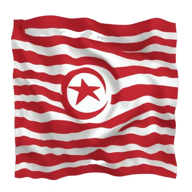 Tunisian flag with wind sticker