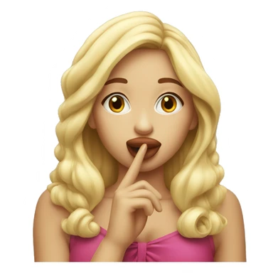 Blonde girl blowing kiss sticker