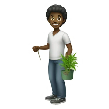 Black person picking weeds sticker