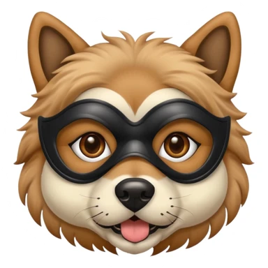 Dog with a mask sticker