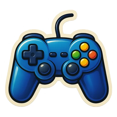 Blue gaming controller sticker