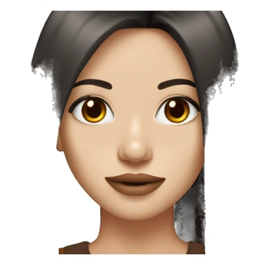 A girl with long black straight hair white skin lip filler brown eyes in a rich people outfit  sticker