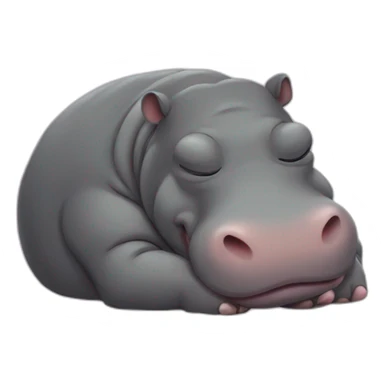 Sleeping hippo sticker