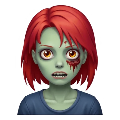Zombie girl with red hair sticker