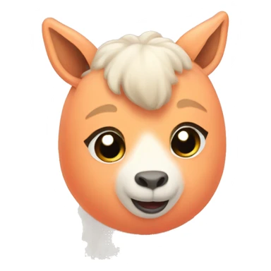 Cute peach Alpaka sticker