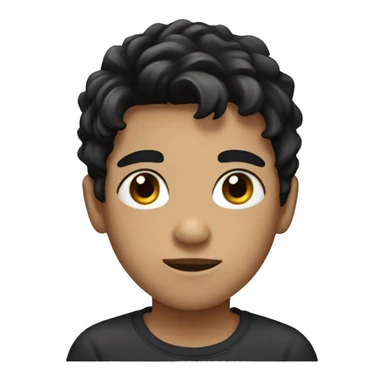 boy with black hair and black eyes sticker