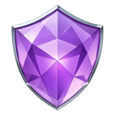 fantasy magic purple gem shield low poly silver sticker