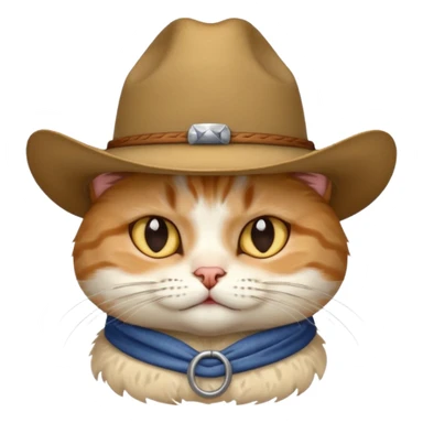 Tired cat wearing cowboy hat sticker