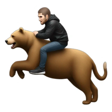 khabib nurmagomedov riding a bear sticker