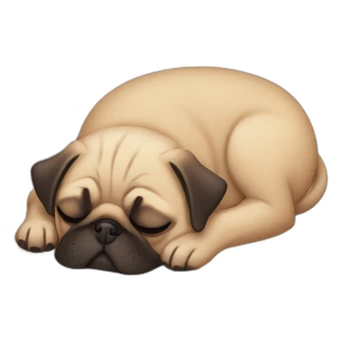 pug sleeping sticker