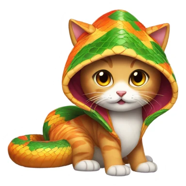 cute cat in a cute snake costume sticker