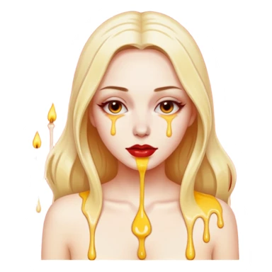 Woman dripping hot wax onto her own skin, controlled pain, ceremonial atmosphereWoman dripping hot wax onto her own skin, controlled pain, ceremonial atmosphere sticker
