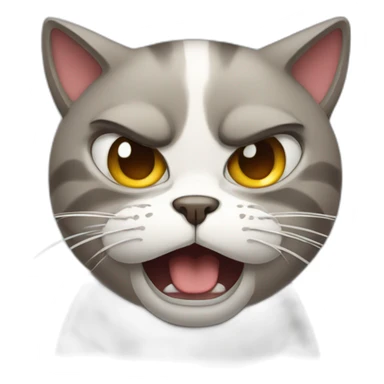 Angry but crying cat sticker