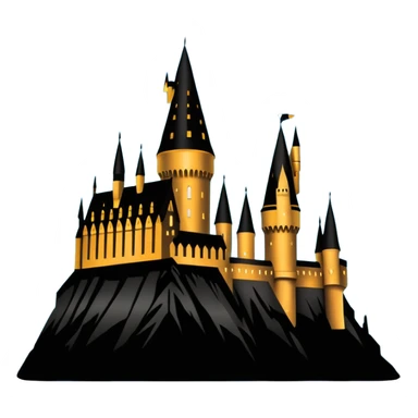 Harry Potter series, Hogwarts castle silhouette with stars, outlined only sticker