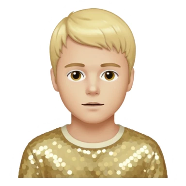 Brady Corbet as Brian Lackey from Mysterious Skin with light skin, golden blonde hair, cream sequin outfit sticker