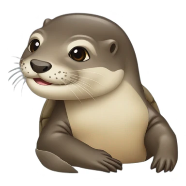 Loutre sur une tortue sticker