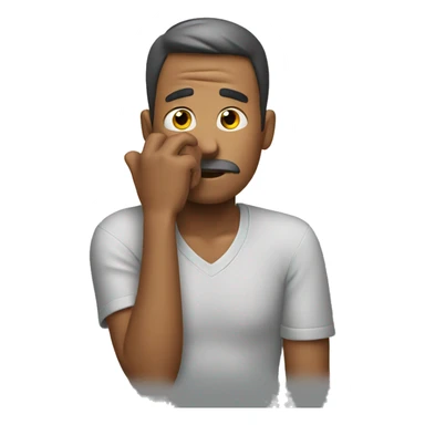 A man who scratches his head while thinking sticker