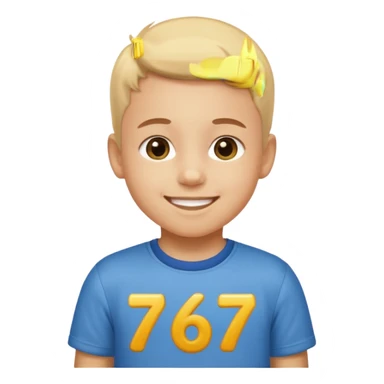 6 7 kid emoji sticker