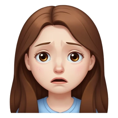 Girl long brown hair sad crying sticker