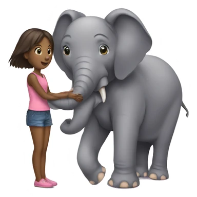 Elephant with a girl sticker