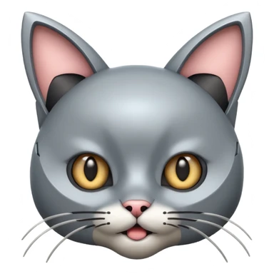 robot looking surprised with cat ears and looks funny sticker