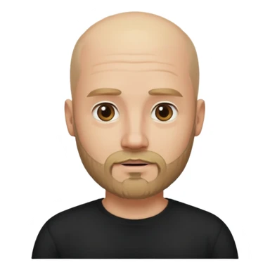 Bearded bald blonde man black shirt bald sticker