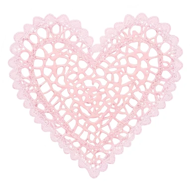 Pink doily heart sticker