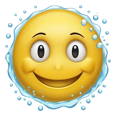 scared smiley face being drowned with so much water sticker
