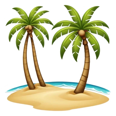 beach with palm tree sticker