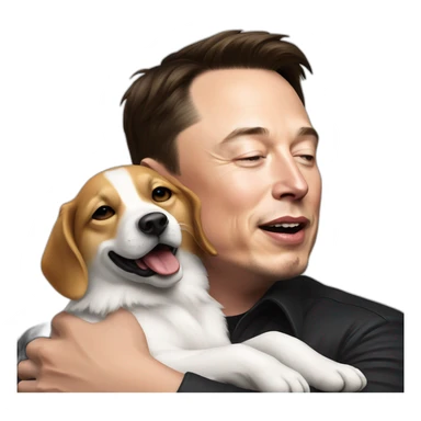 elon musk qui dort avec un chien sticker