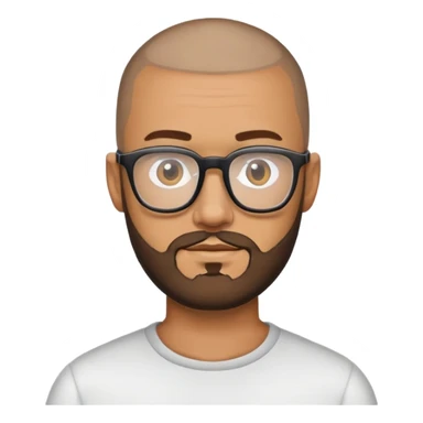 Buzz cut WITH BEARD and glasses sticker